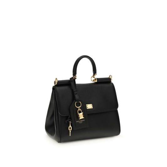 Dolce & Gabbana Schwarze Schultertasche aus Kalbsleder Bos Taurus