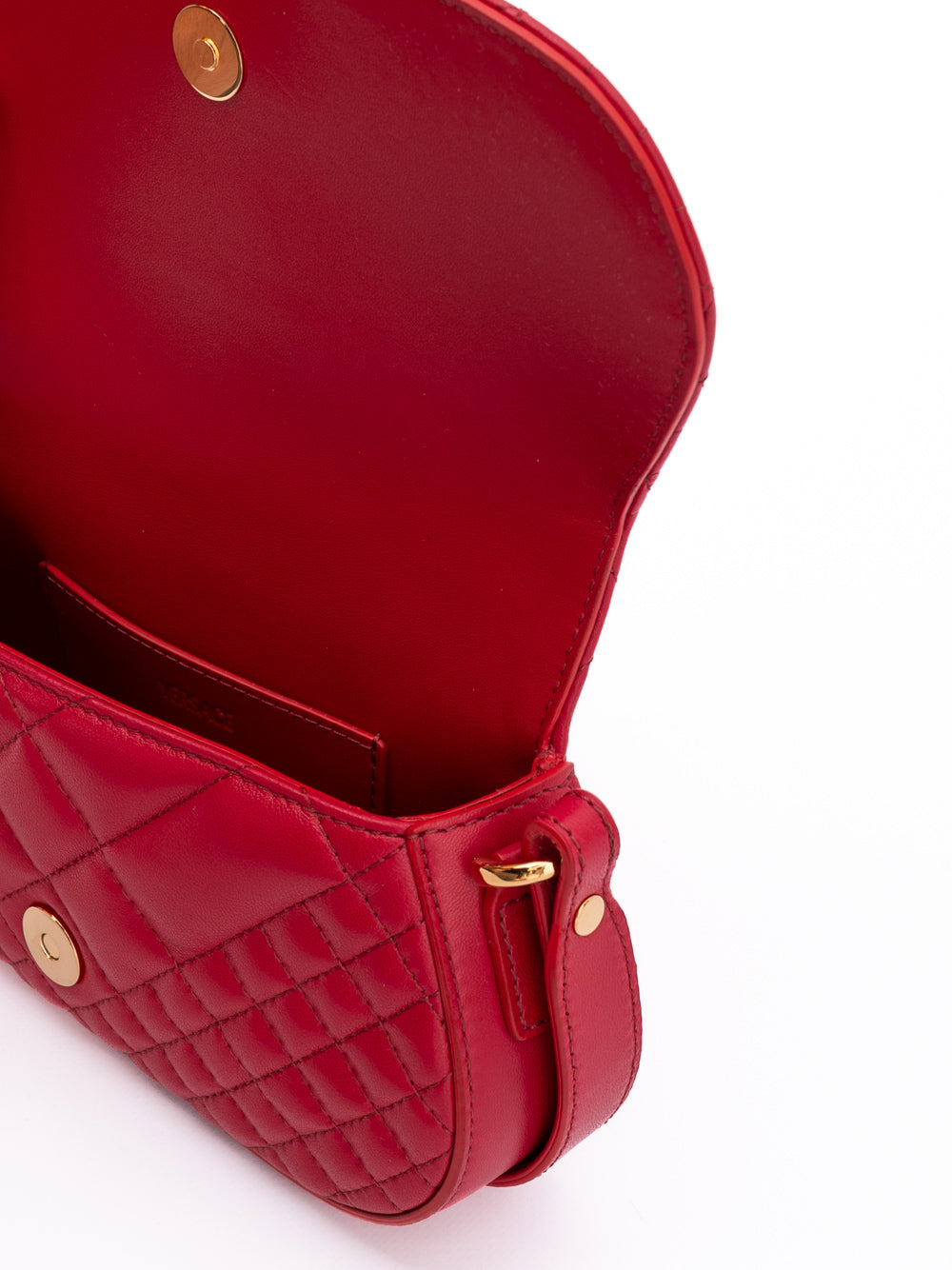 Versace Schultertasche aus rotem gestepptem Leder
