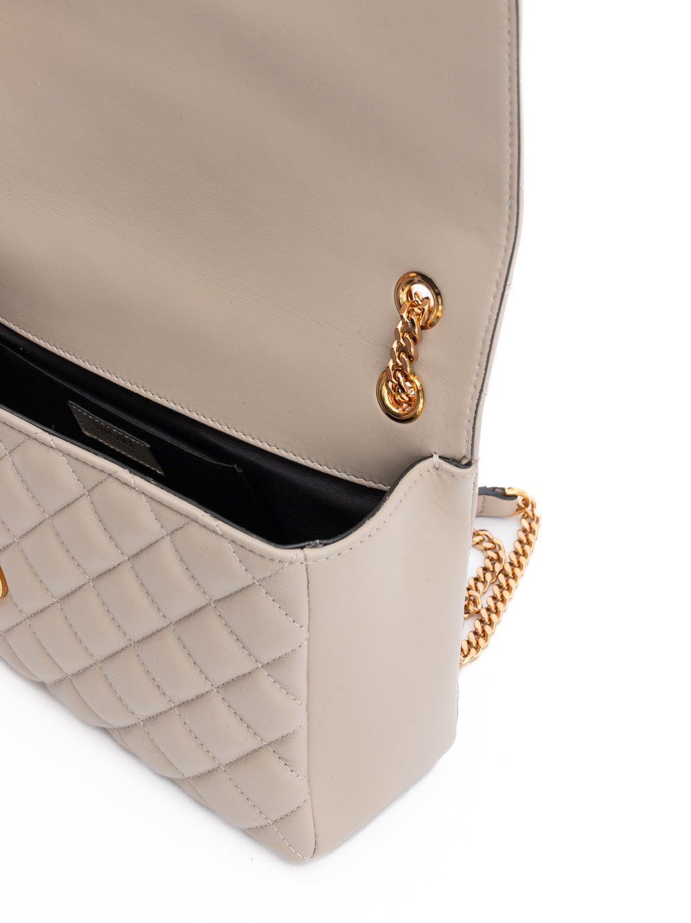 Versace Taupe Quilted Leather Handbag