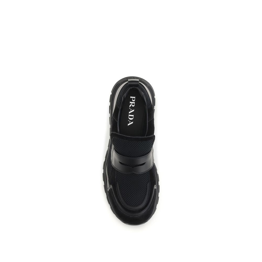 Prada Schwarze Kalbsleder Bos Taurus Athletic-Sneakers