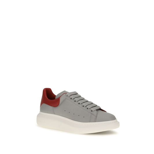 Alexander McQueen Gray Leather Platform Sneakers