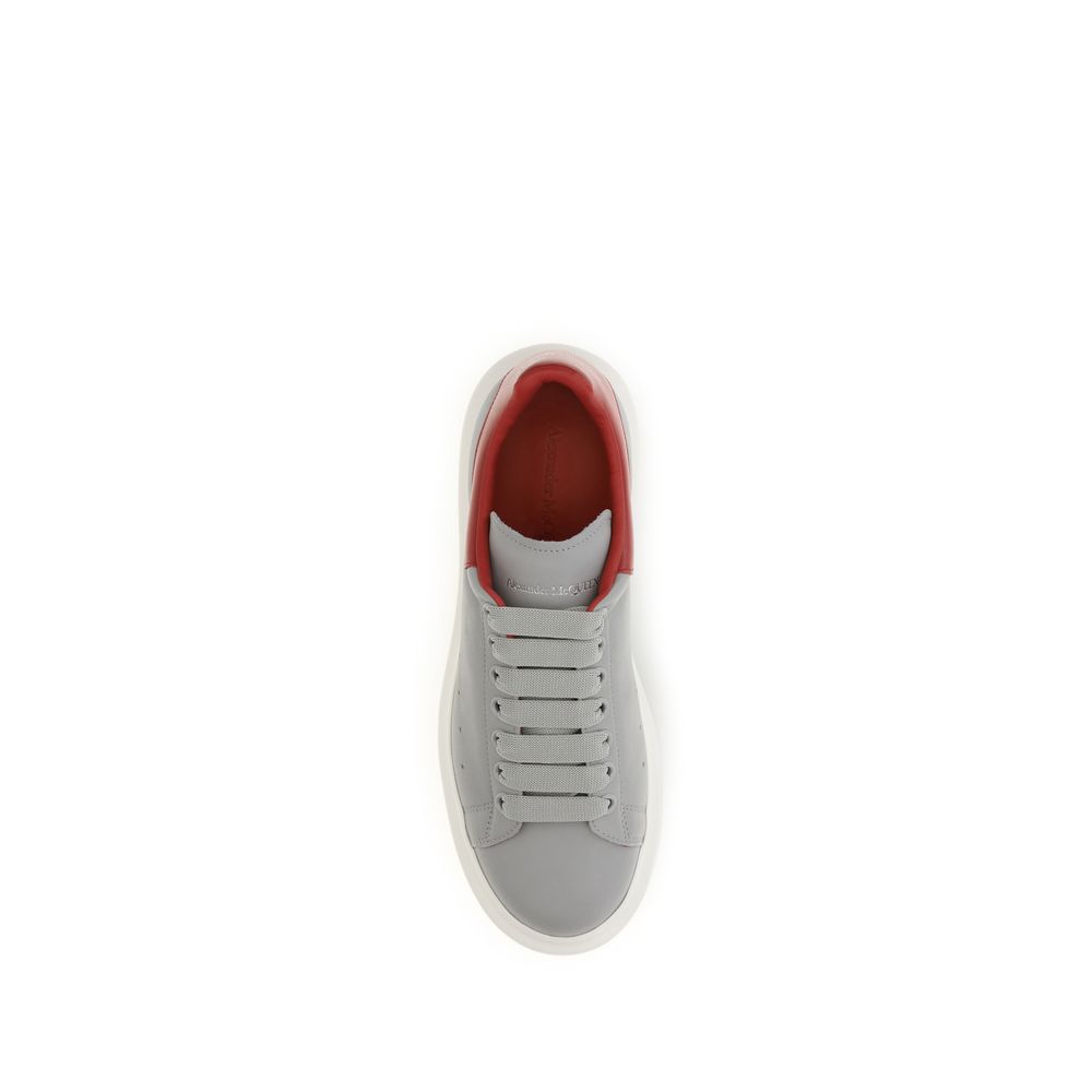Alexander McQueen Gray Leather Platform Sneakers
