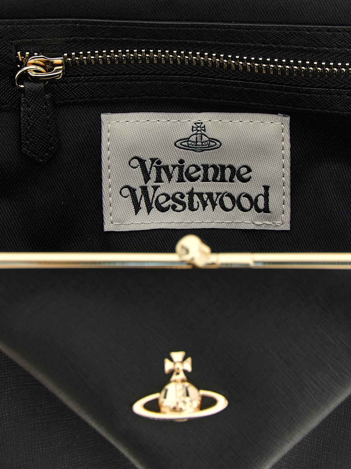 Vivienne Westwood Granny Frame Black Leather Handbag