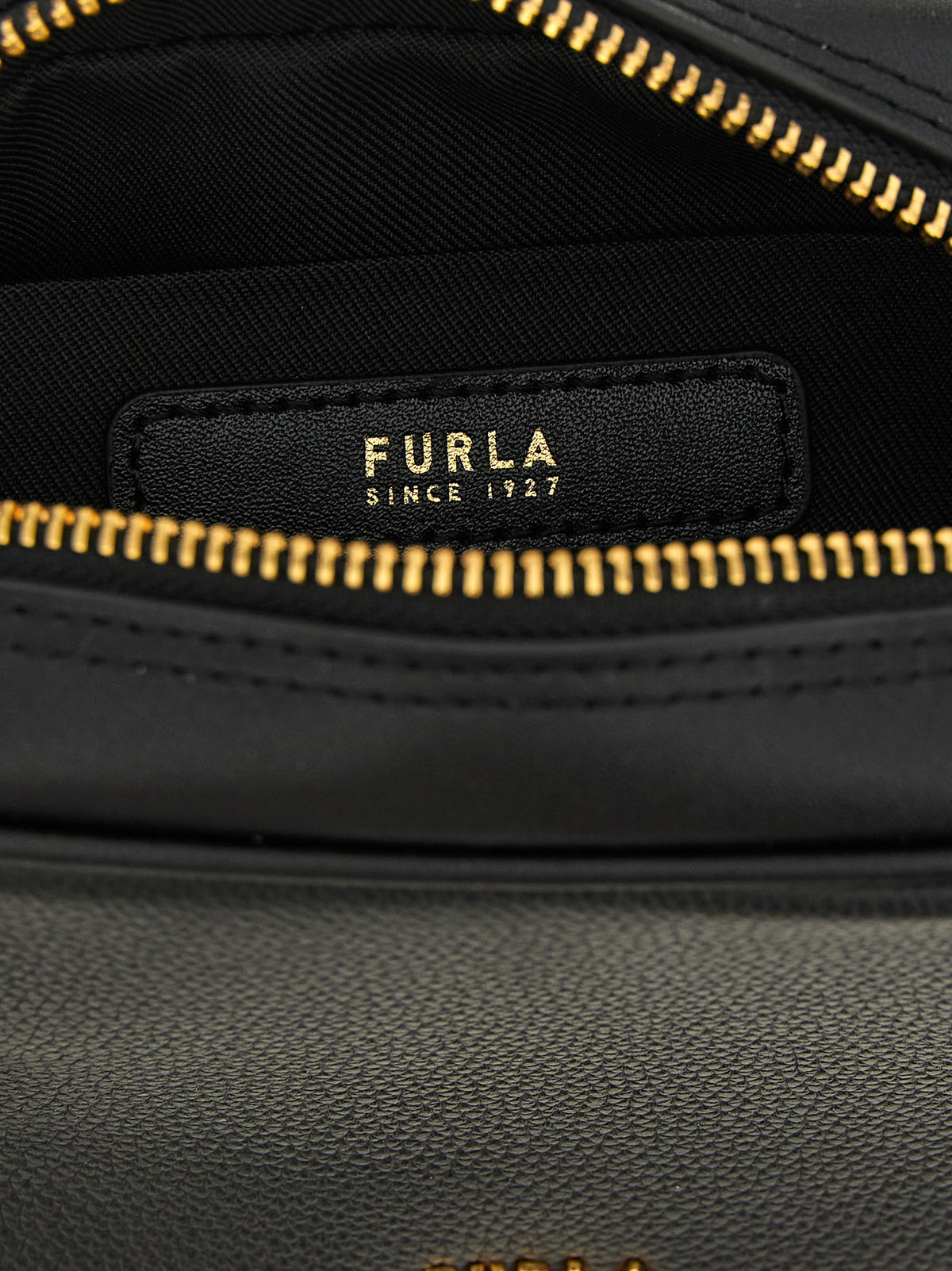 Furla Poppy S Black Leather Handbag
