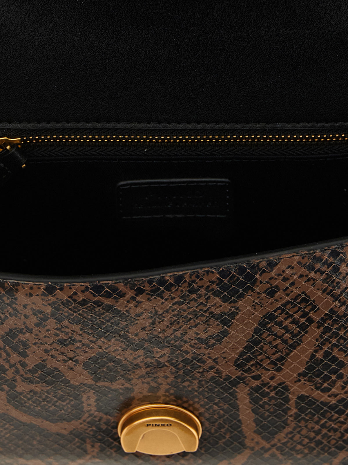 PINKO Mini Love Brown Leather Handbag