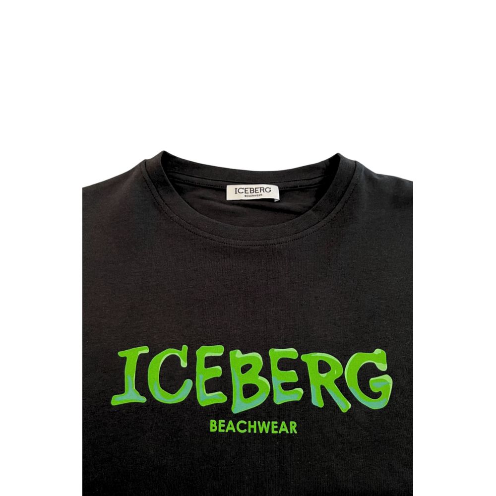 Iceberg Black Cotton Herren T-Shirt