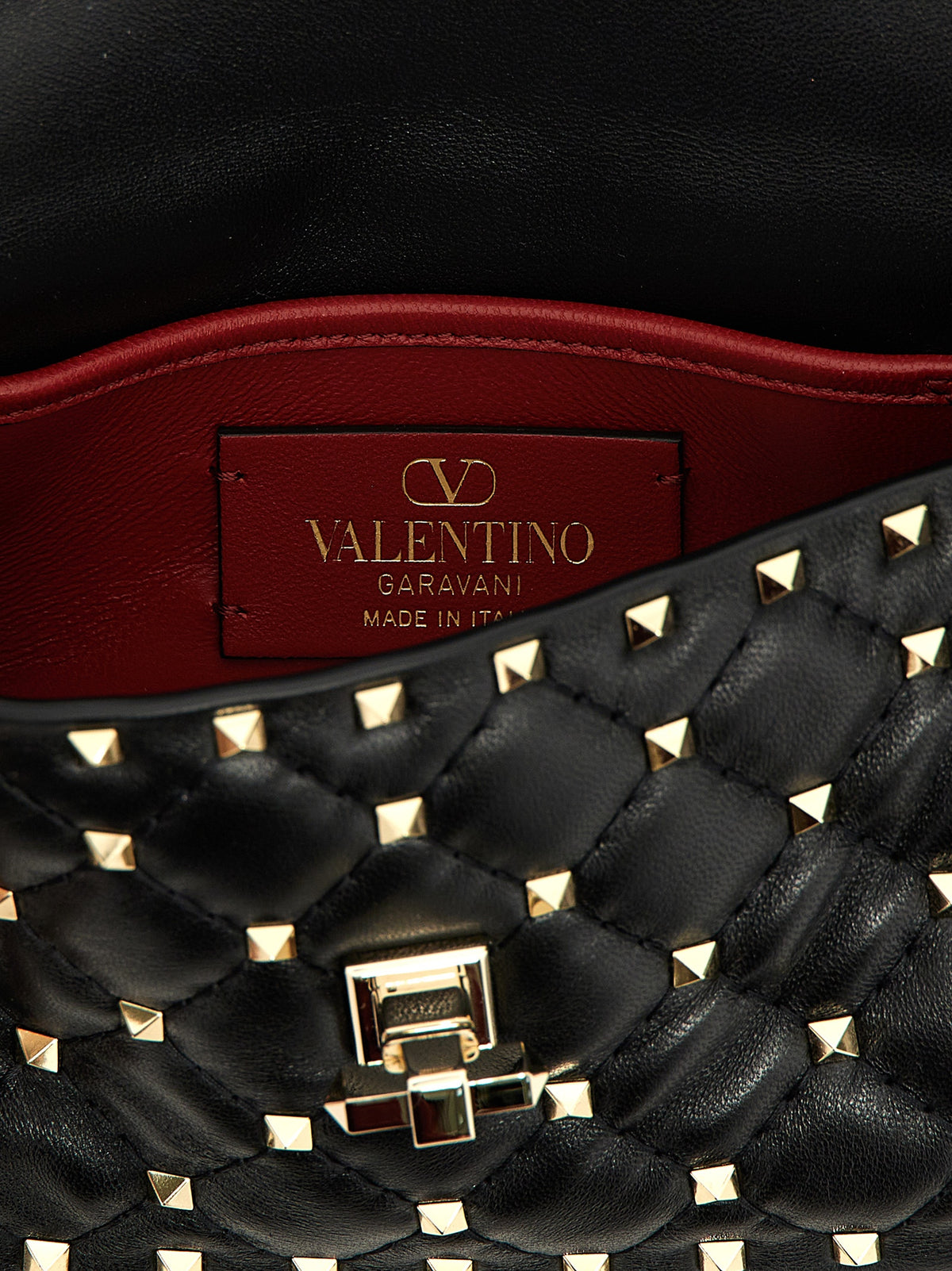 Valentino Garavani Rockstud Spike Black Leather Handbag