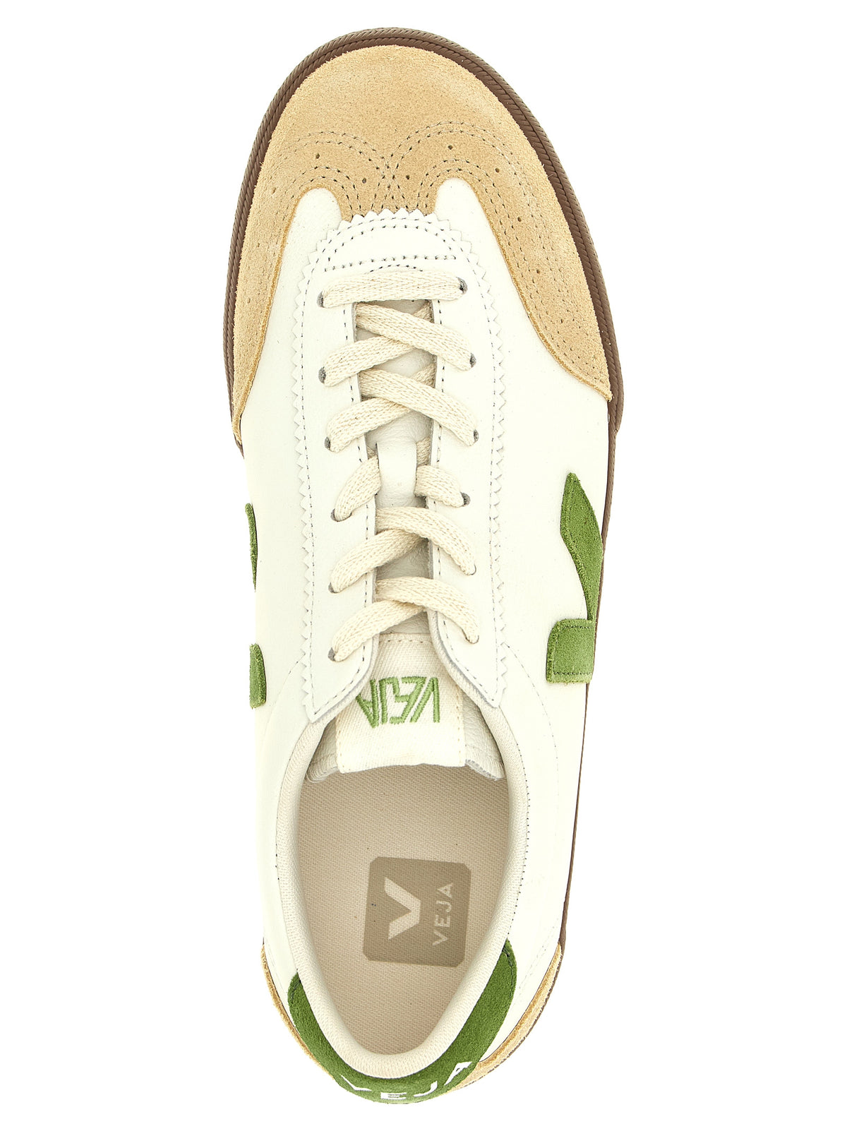 Veja Beige Leather Athletic Sneakers