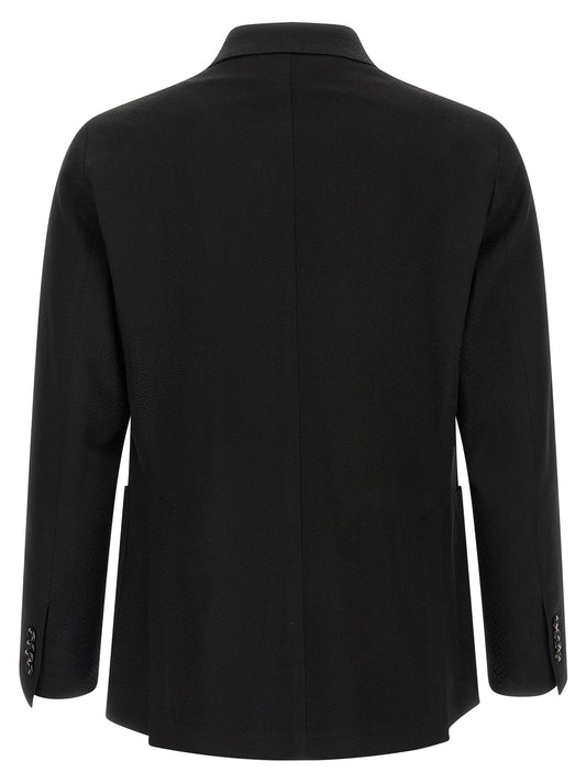 Tagliatore Black Virgin Wool Blazer