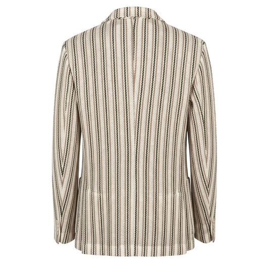 Roberto Pepe Luxury Beige Cotton Men's Blazer