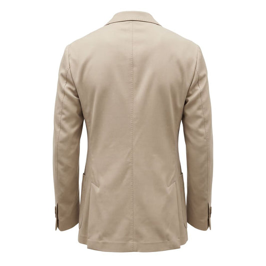 Roberto Pepe Luxury Beige Viscose Men Blazer