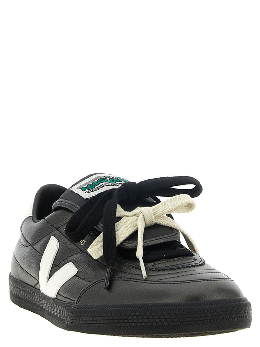Veja Black Leather Low Top Sneakers
