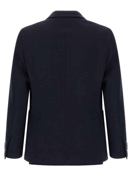 Tagliatore Blue Polyester Blazer