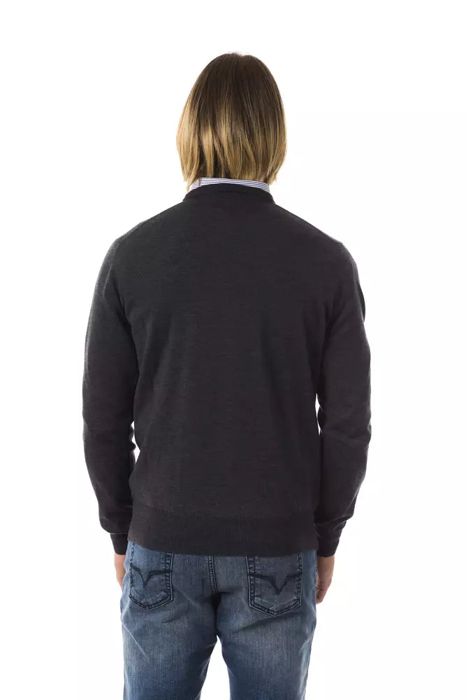 Uominitaliani Gray Merino Wool Sweater