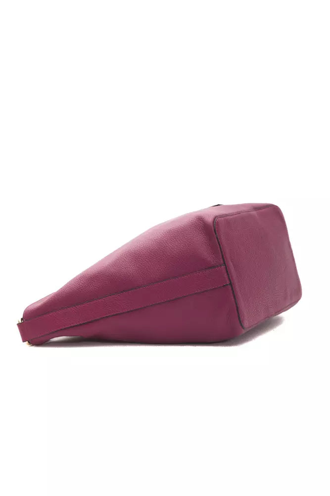 Pompei Donatella "Burgundy Leather Women Shoulder Bag"