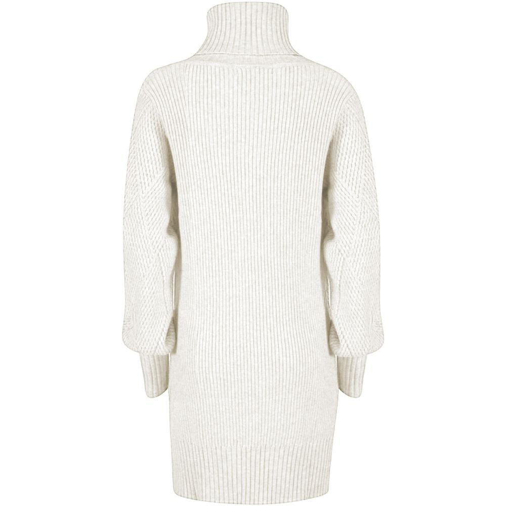 Yes Zee White Marabou Dress