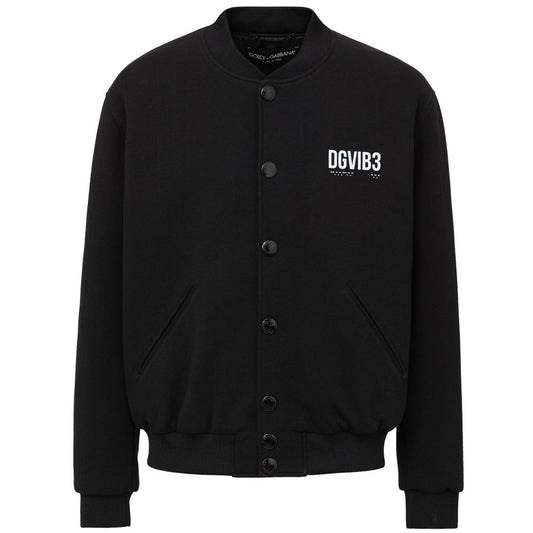 Dolce & Gabbana Black Viscose Bomber