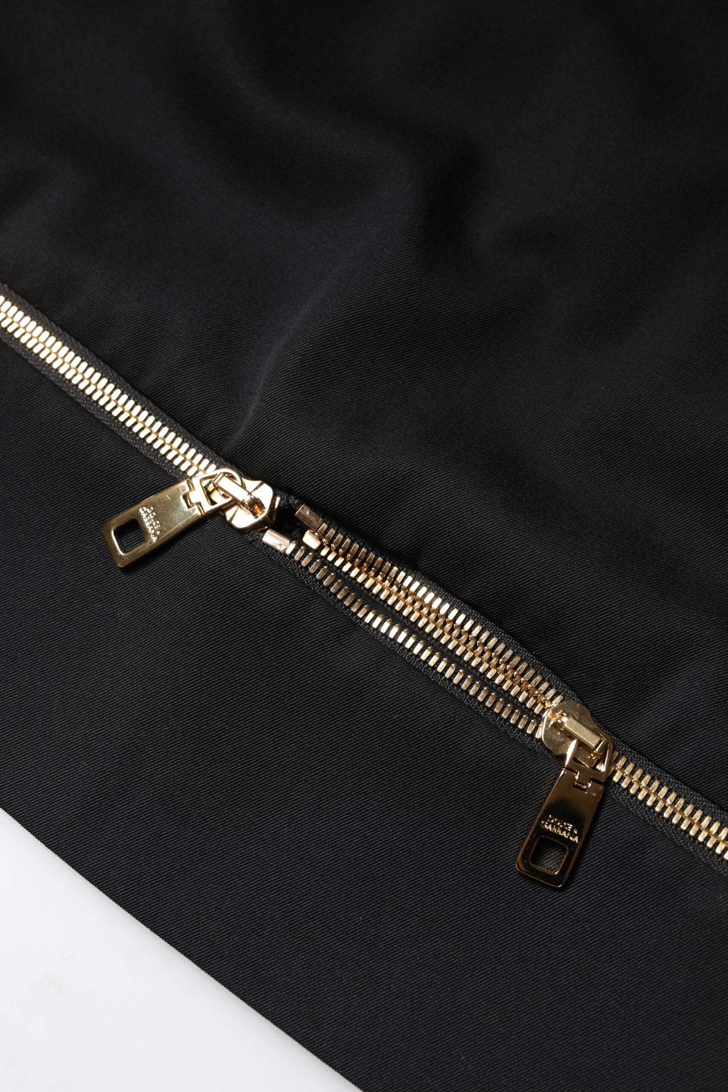 Dolce & Gabbana Black Virgin Wool High Waisted Mini Skirt