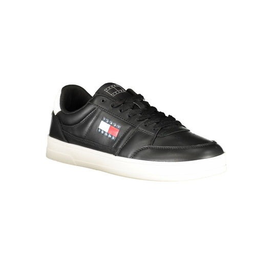 Tommy Hilfiger Herren Sneaker aus schwarzem Leder