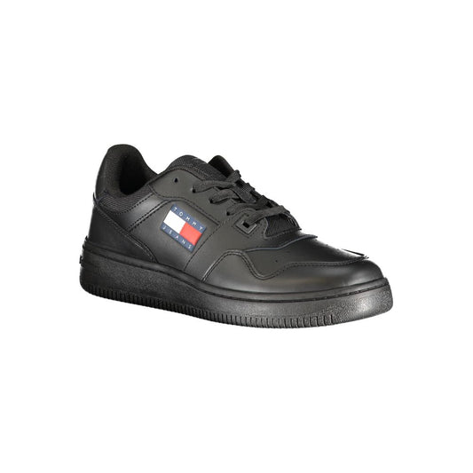 Tommy Hilfiger Damen-Sneaker aus schwarzem Leder