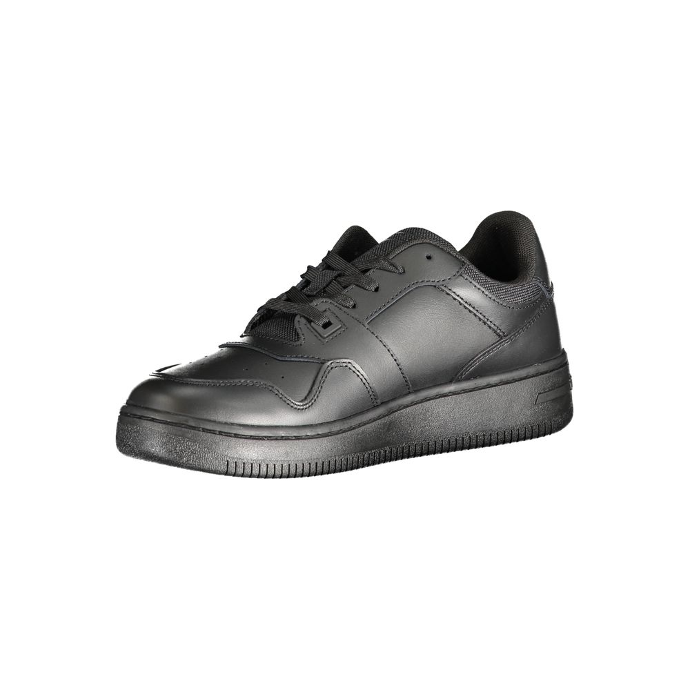 Tommy Hilfiger Damen-Sneaker aus schwarzem Leder