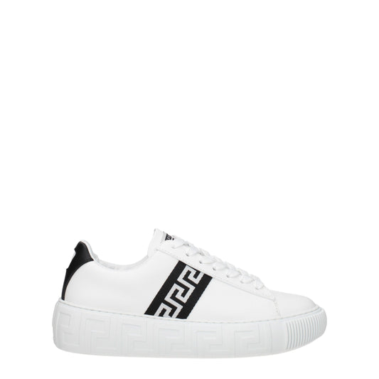 Versace Blue Leather Low Sneakers