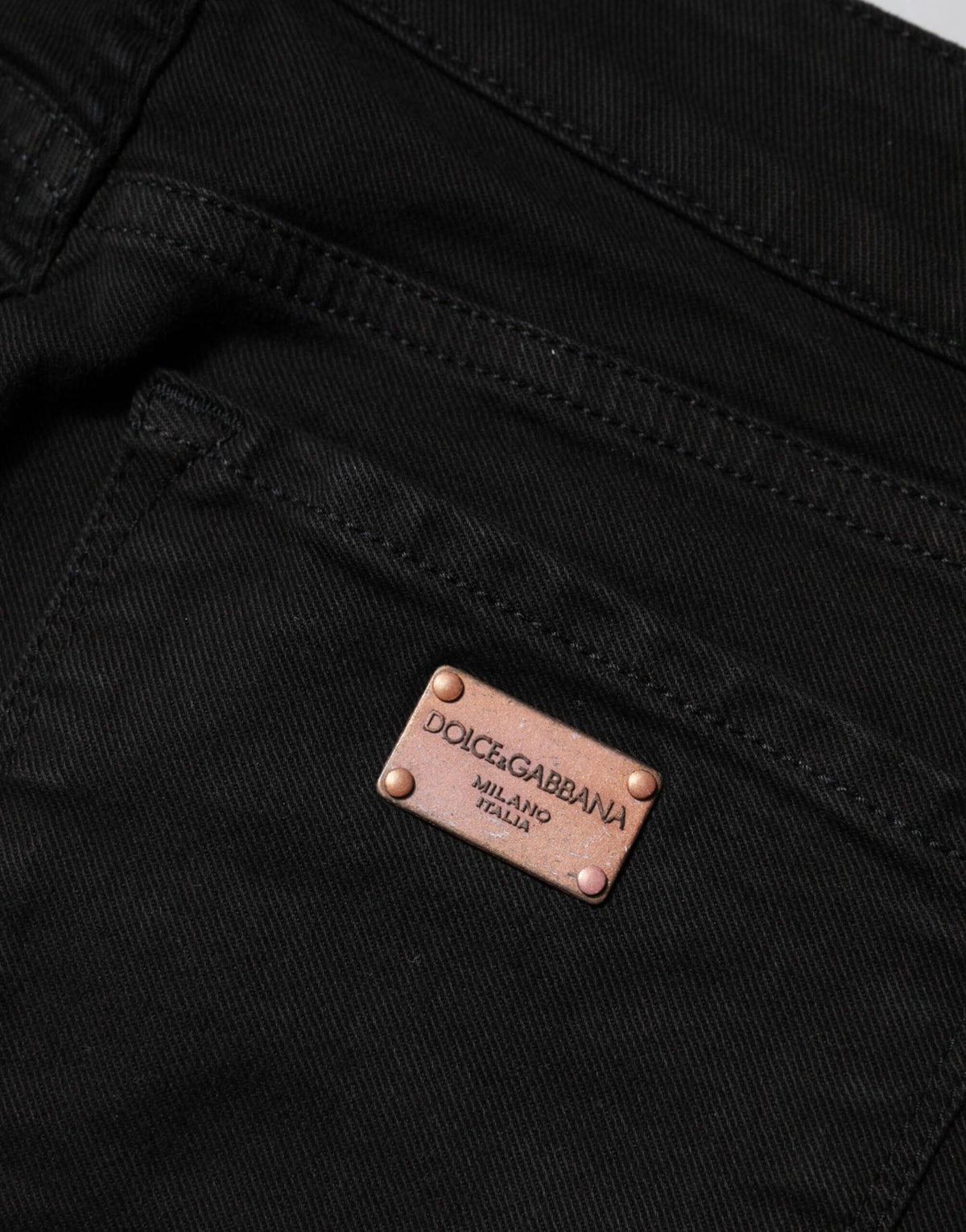 Dolce & Gabbana Schwarze Skinny Mid Waist Jeans aus Baumwolle