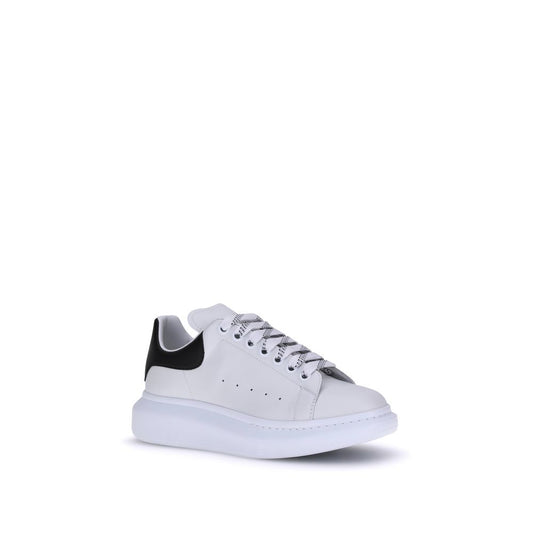 White sneaker with black accents on a white background