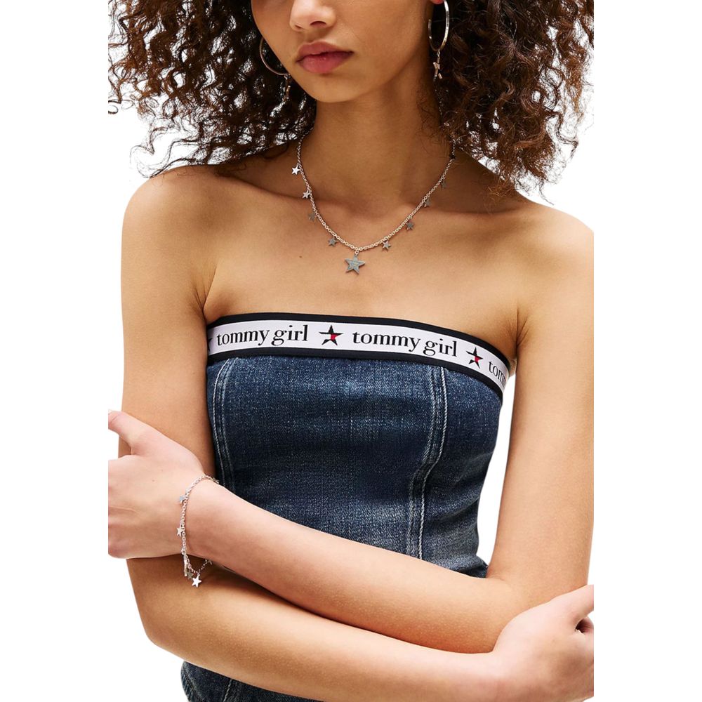 Tommy Hilfiger Jeans Blue Recycled Cotton Top Shirt