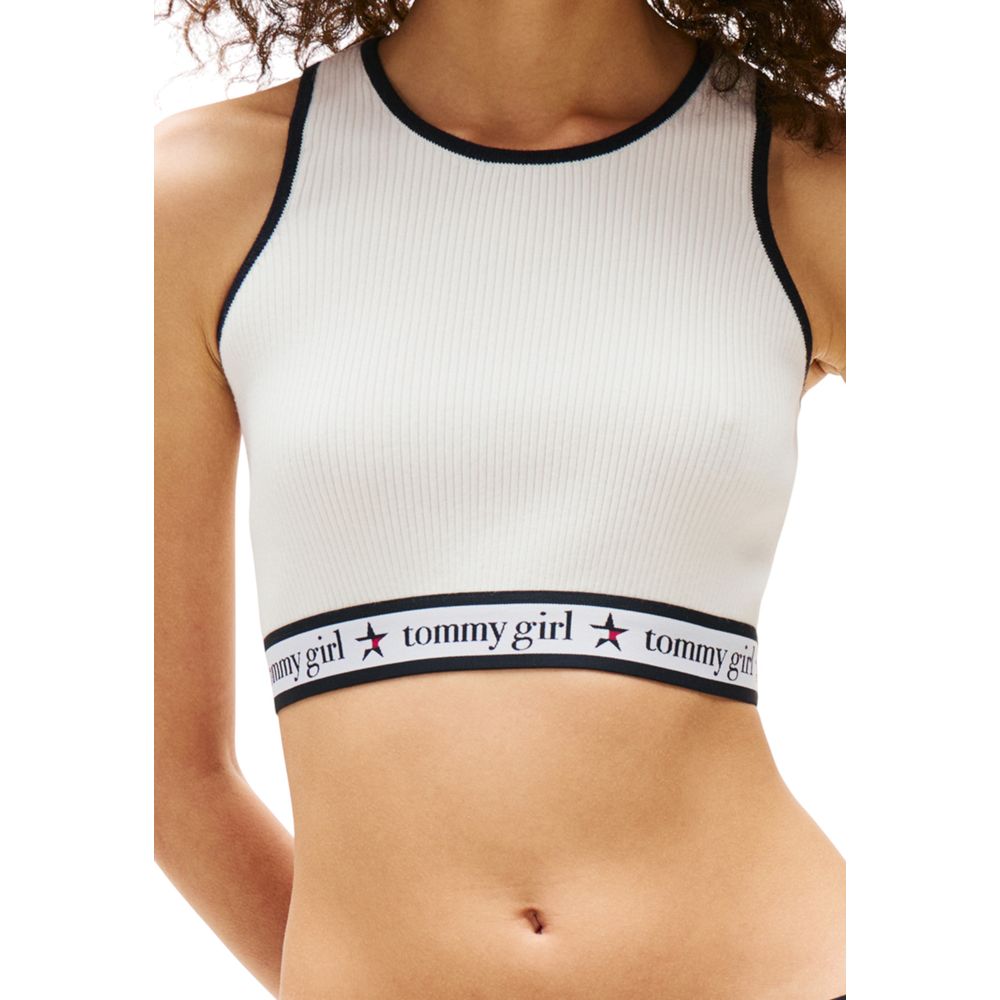 Tommy Hilfiger Jeans Cream Organic Cotton Top Shirt