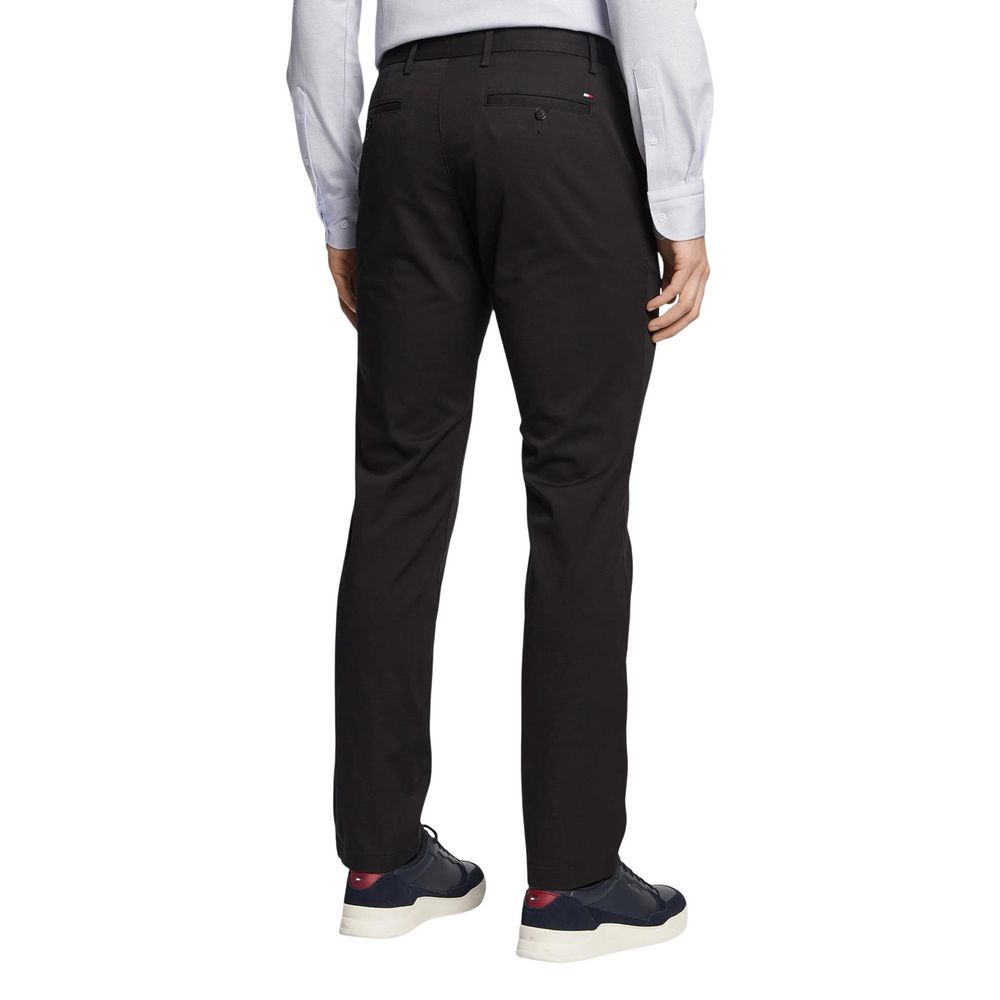 Tommy Hilfiger Black Cotton Casual Pants