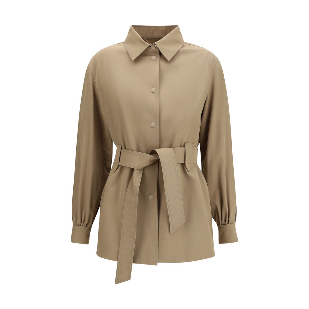 Max Mara Brown Wool Sleveless Jacket