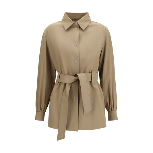 Max Mara Brown Wool Sleveless Jacket