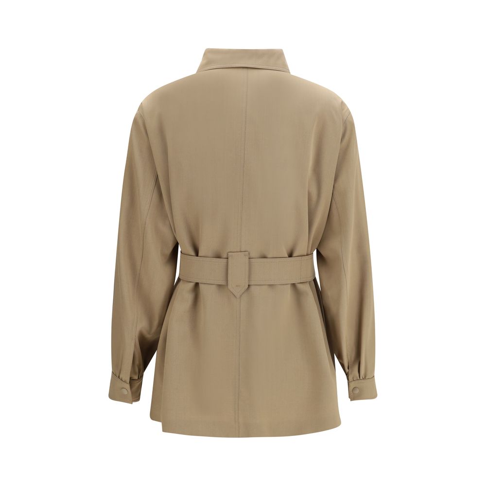 Max Mara Brown Wool Sleveless Jacket