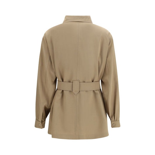 Max Mara Brown Wool Sleveless Jacket