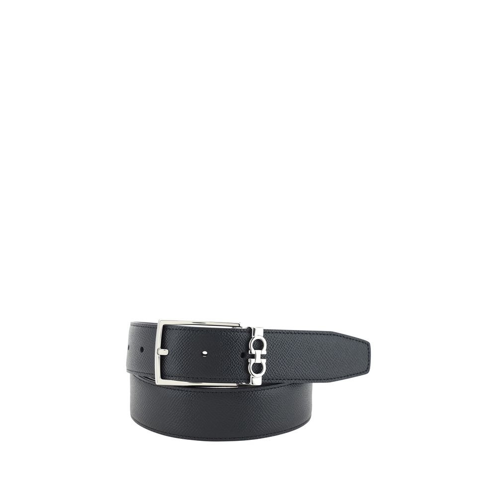 Ferragamo Black Calf Leather Belt