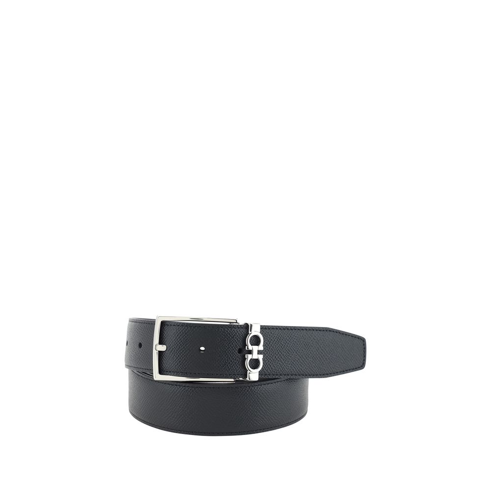 Ferragamo Black Calf Leather Belt