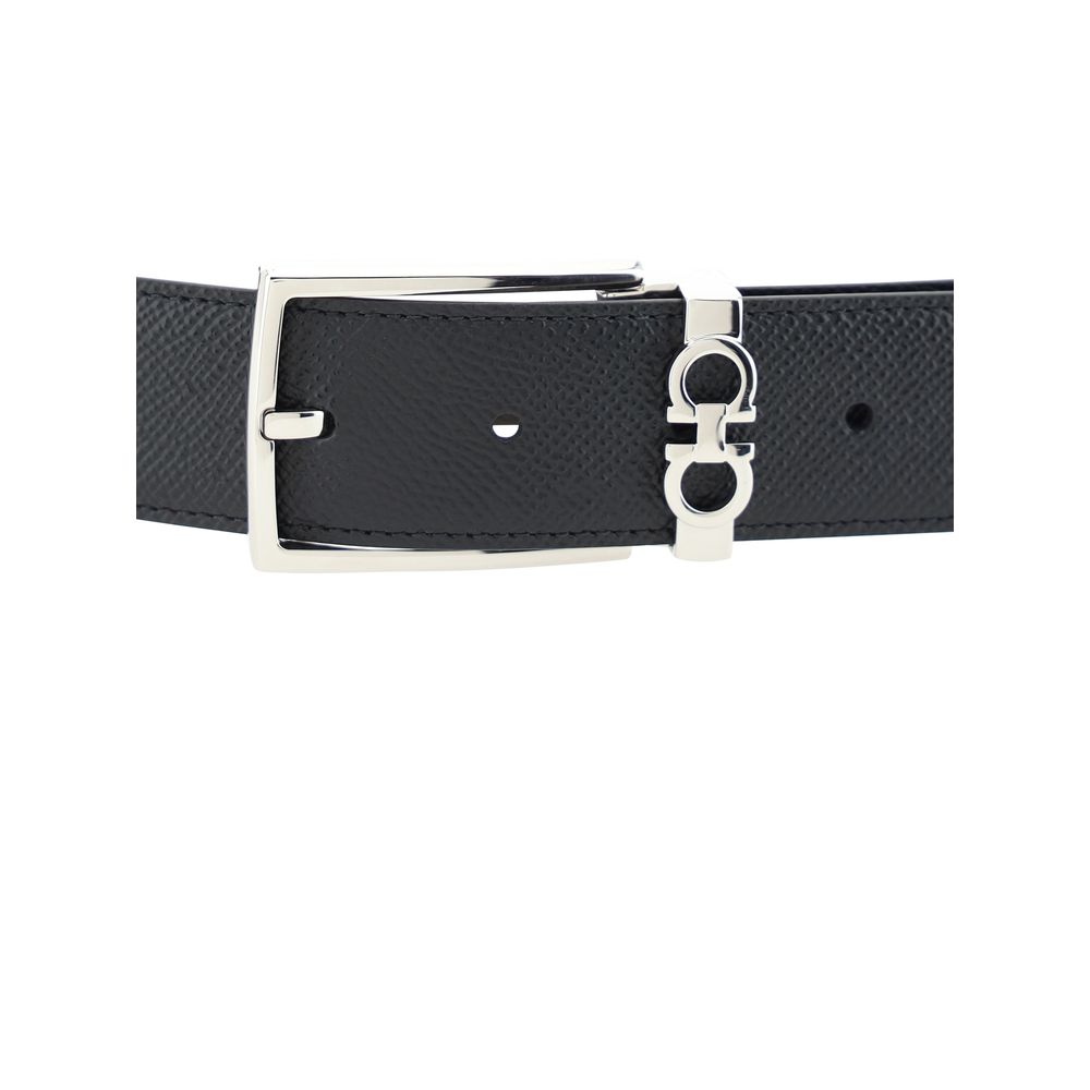 Ferragamo Black Calf Leather Belt