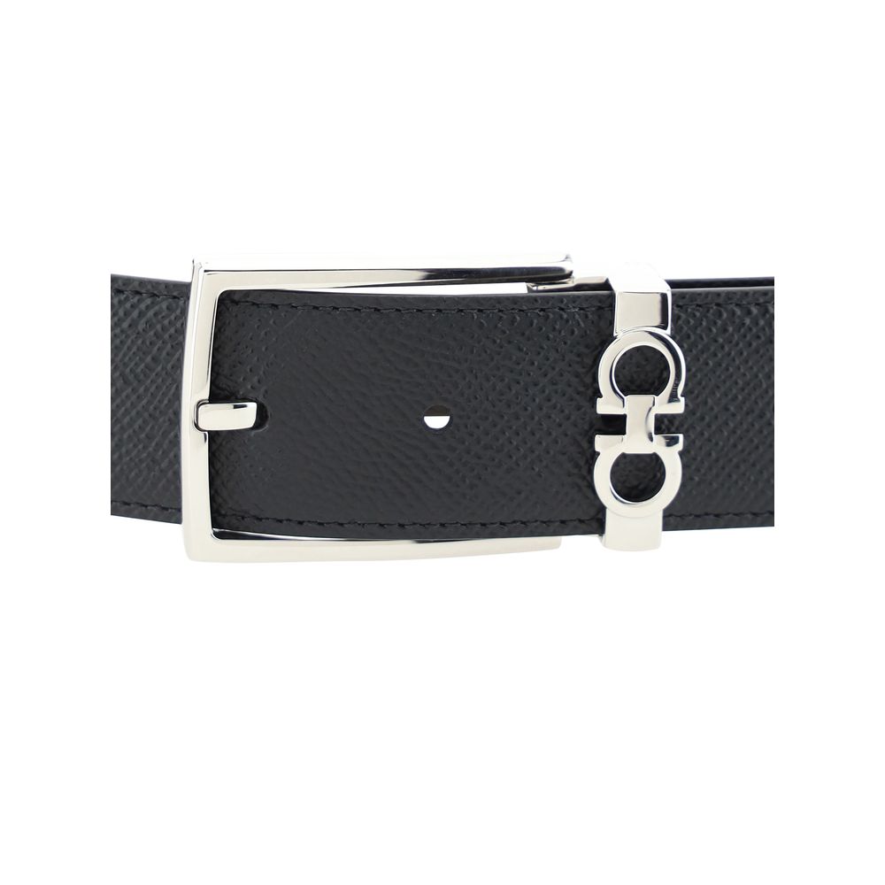 Ferragamo Black Calf Leather Belt