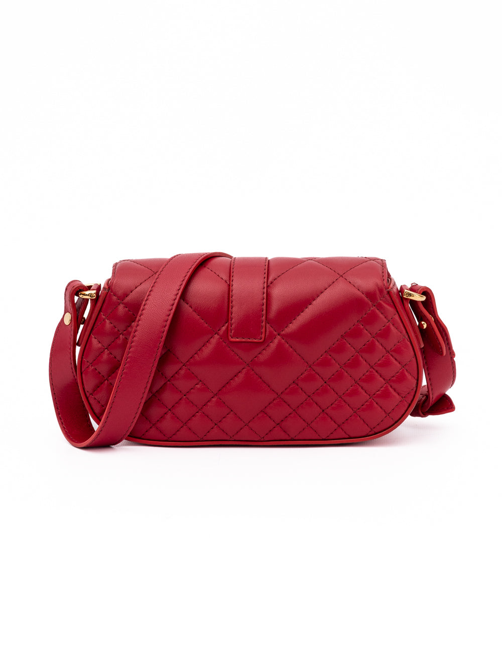 Versace Schultertasche aus rotem gestepptem Leder