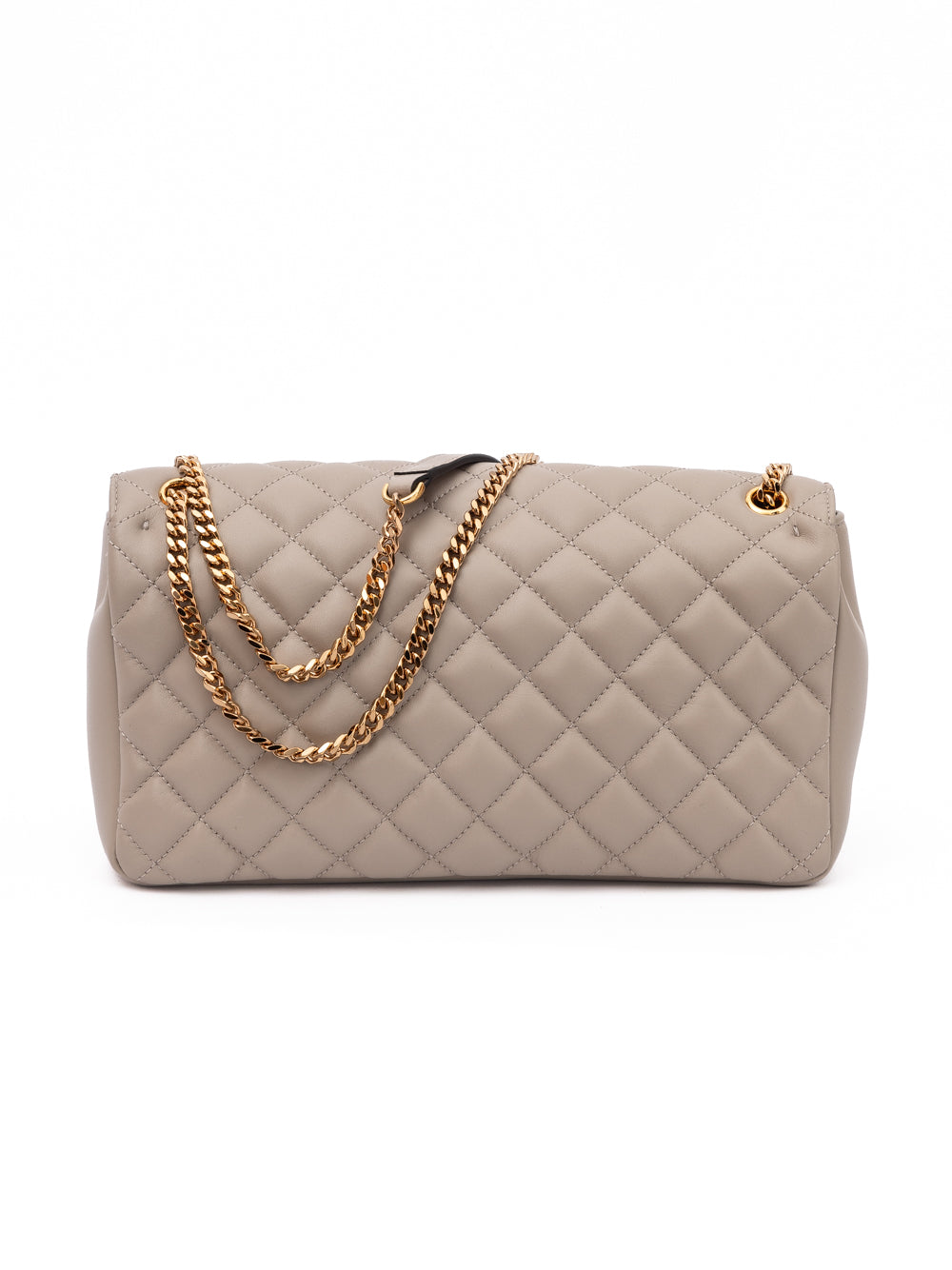 Versace Taupe Quilted Leather Handbag