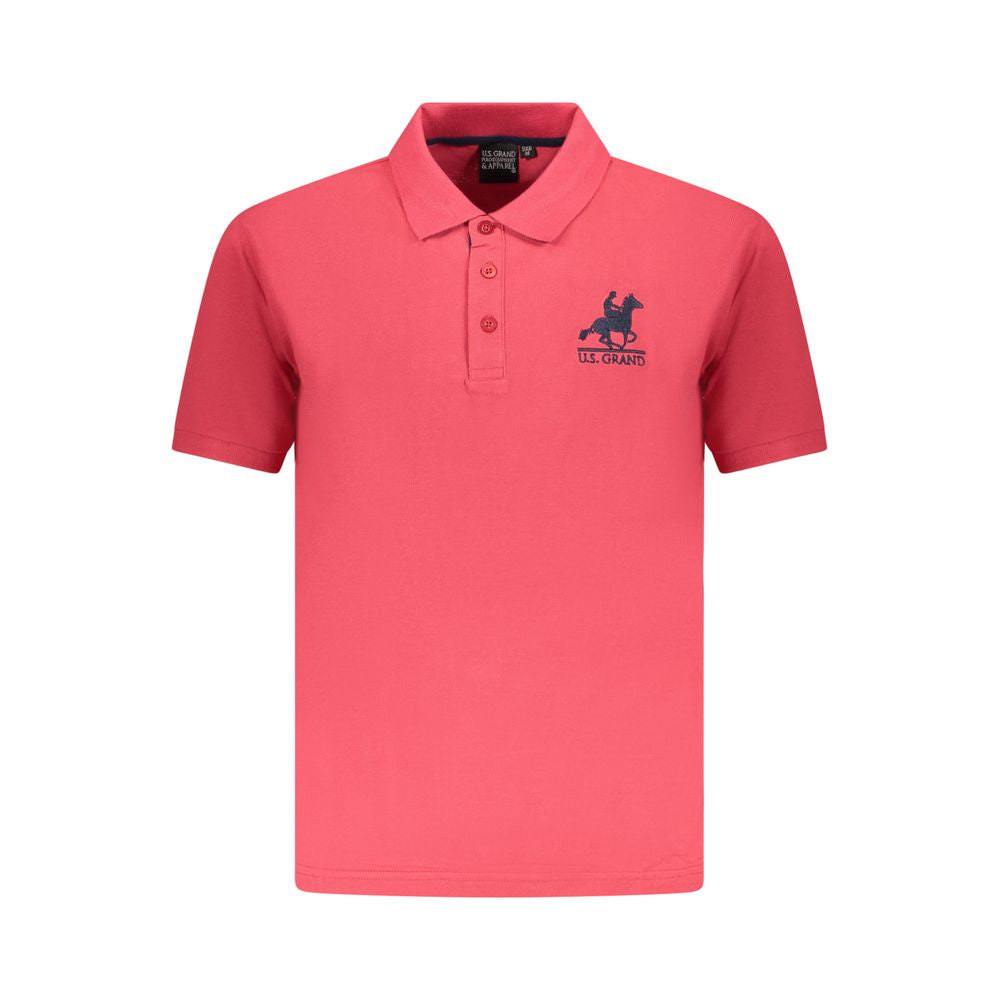 U.S. Grand Red Cotton Men's Polo Shirt