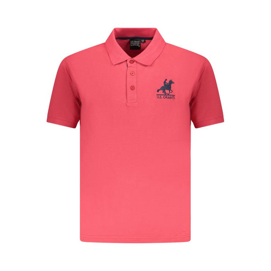 U.S. Grand Red Cotton Men's Polo Shirt