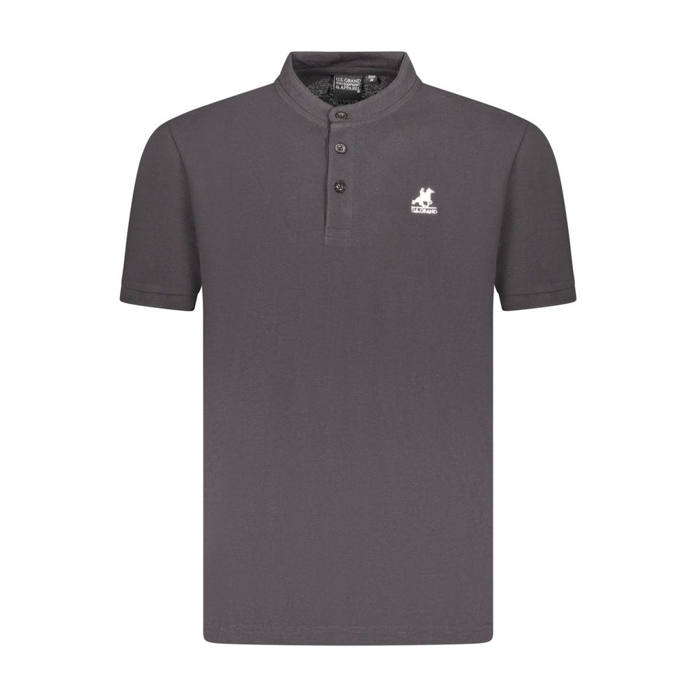 U.S. Grand Black Cotton Men's Polo Shirt