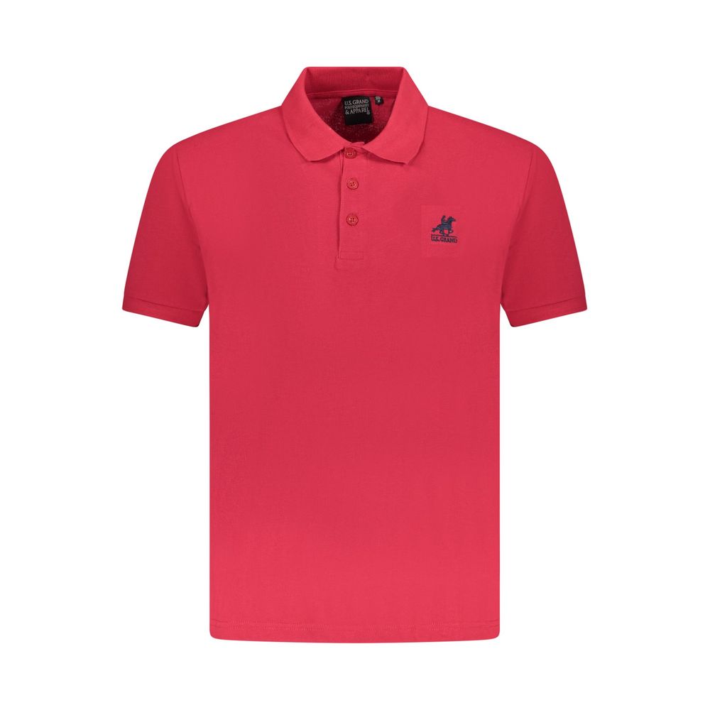 U.S. Grand Red Cotton Men's Polo Shirt