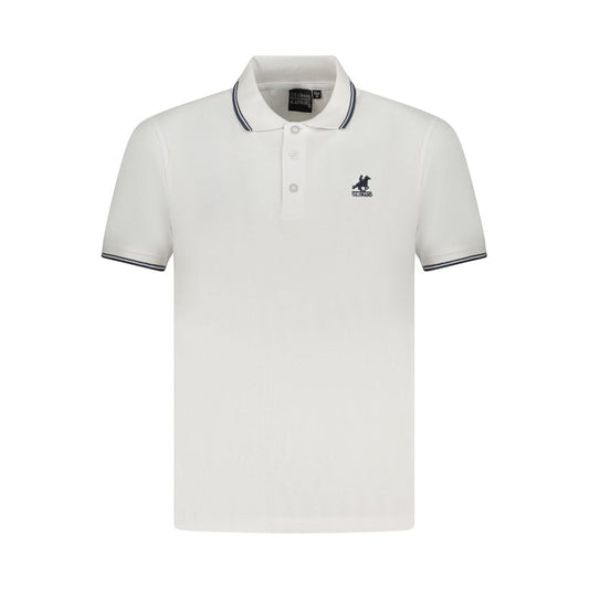 U.S. Grand White Cotton Men's Polo Shirt