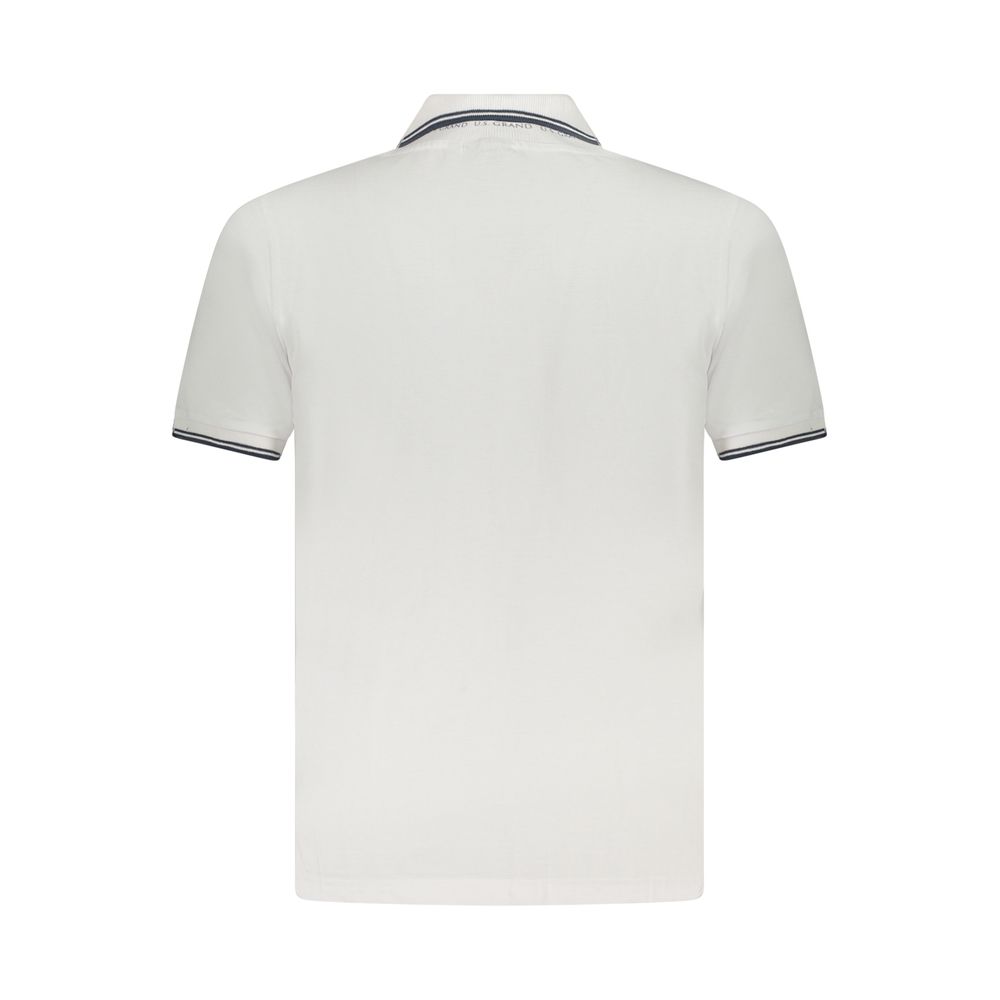 U.S. Grand White Cotton Men's Polo Shirt