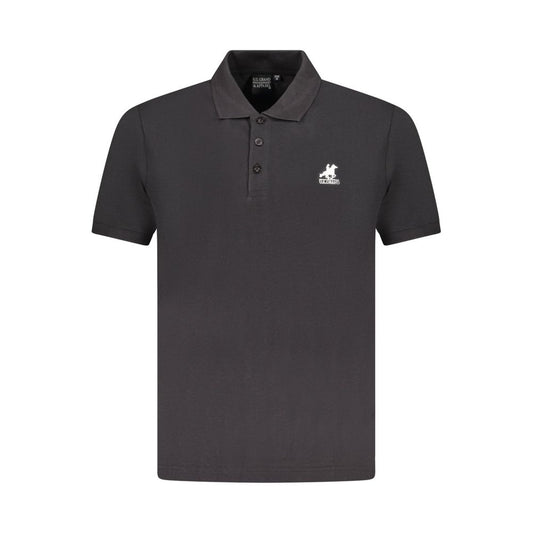 U.S. Grand Black Cotton Men's Polo Shirt