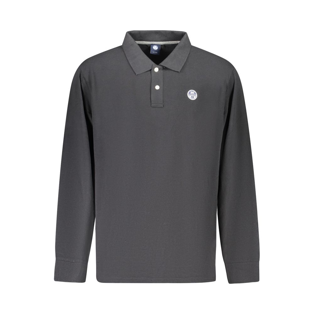 North Sails Black Cotton Men Polo Shirt