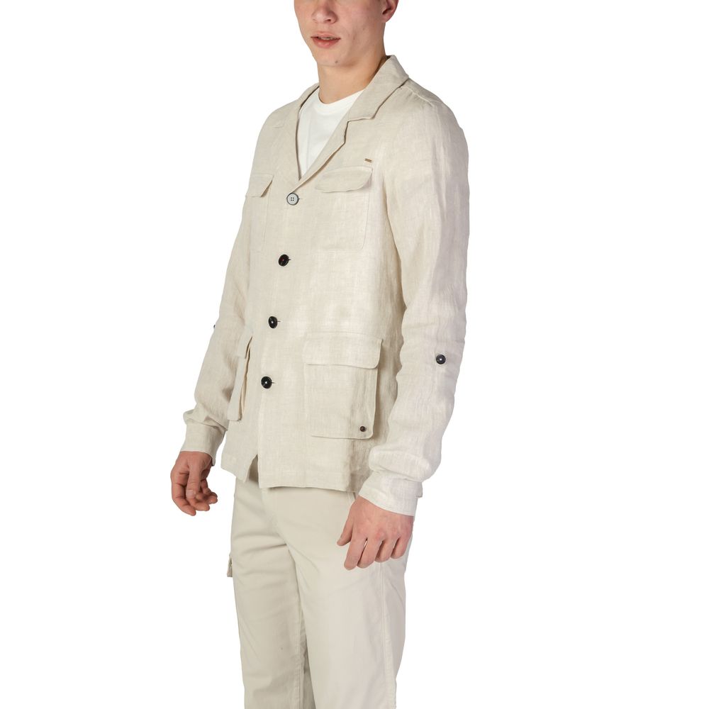 In My Hood Beige Linen Blazer